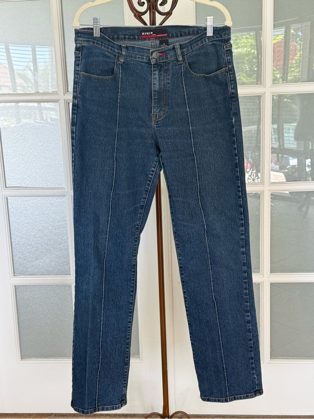 Kikit Maurice Sasson Jeans Size 14 Blue Straight Leg Stretch Y2K Denim
